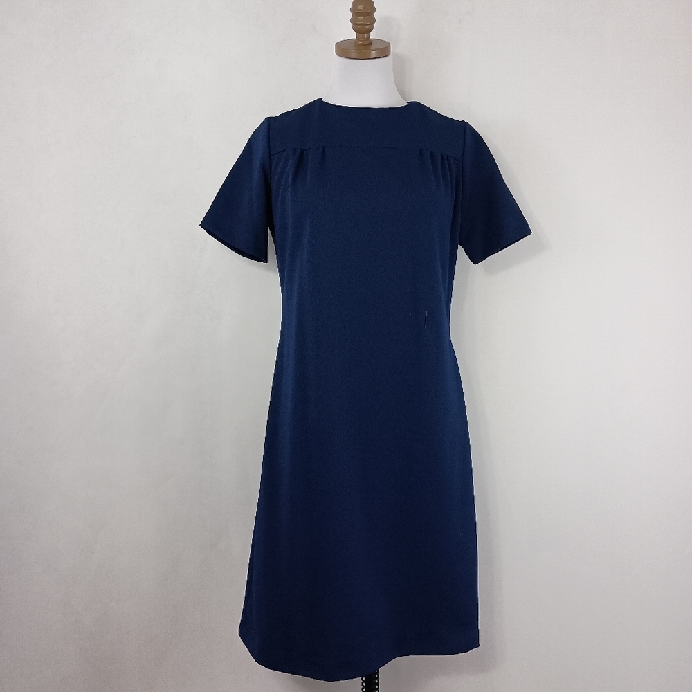 Vintage 60s Smartee Togs Women's Blue Pied De Poule Dress Jacket Combo size 12 - Picture 8 of 12